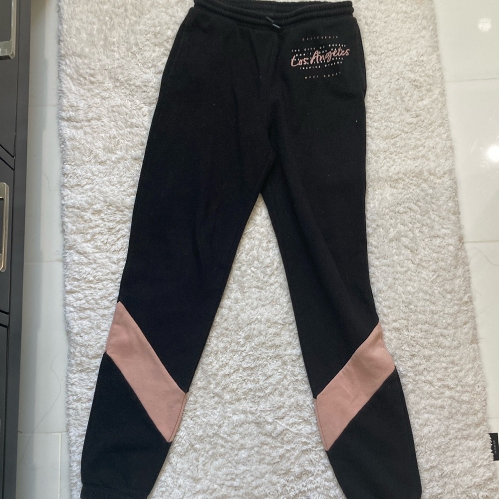 Kids Black and Pink Sweatpants